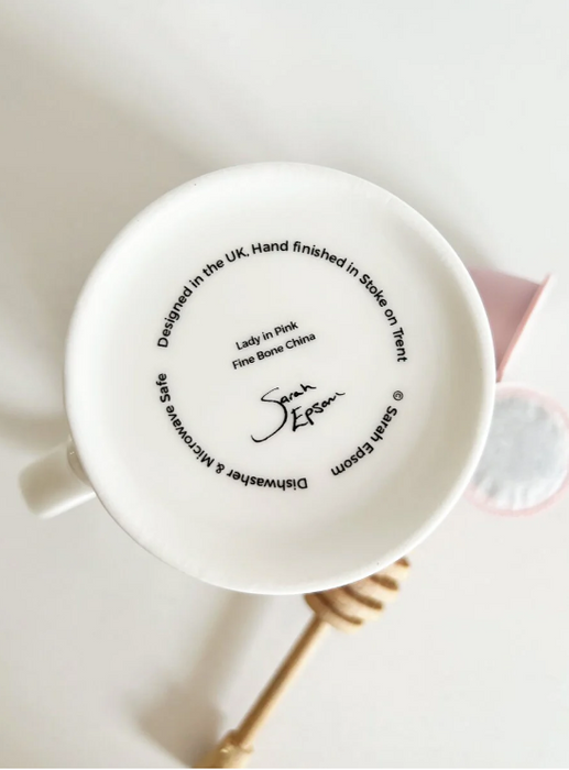 Flamingo Mug, Lady in Pink, Flamingo Design, Fine Bone China Mug - by Sarah Epsom