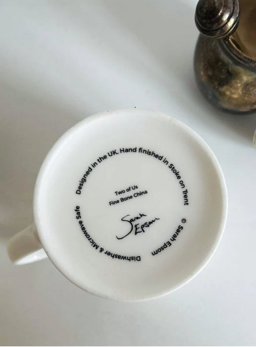 Puffin Mug, 'Two of us', Fine Bone China Mug by Sarah Epsom