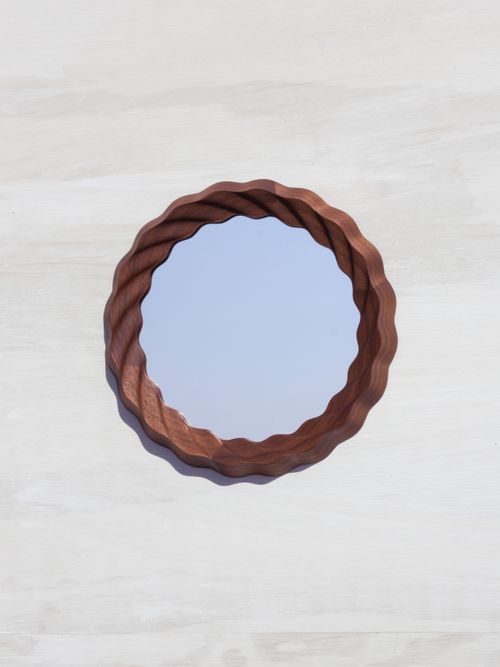 Kruller Porthole Mirror - Walnut