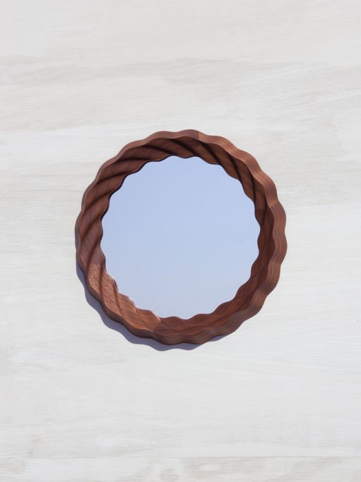 Kruller Porthole Mirror - Walnut