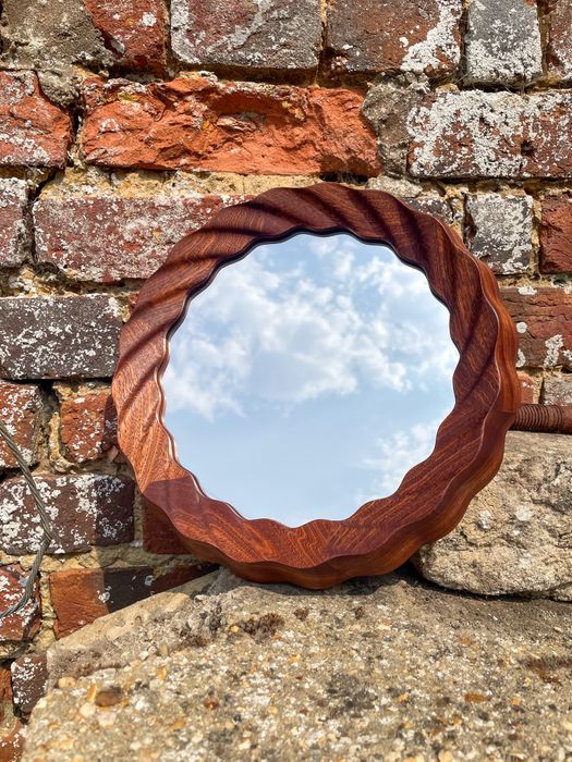 Kruller Porthole Mirror - Sapele