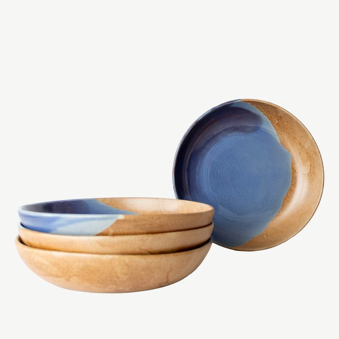 Tavora Pasta Bowl, Reactive Salt-glaze - Cobalt Blue