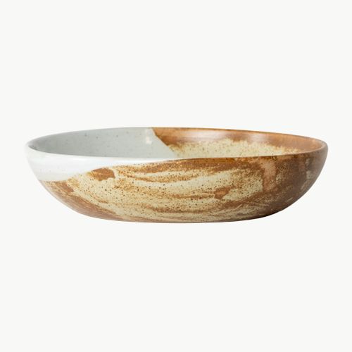 Tavora Pasta Bowl, Reactive Salt-glaze - White