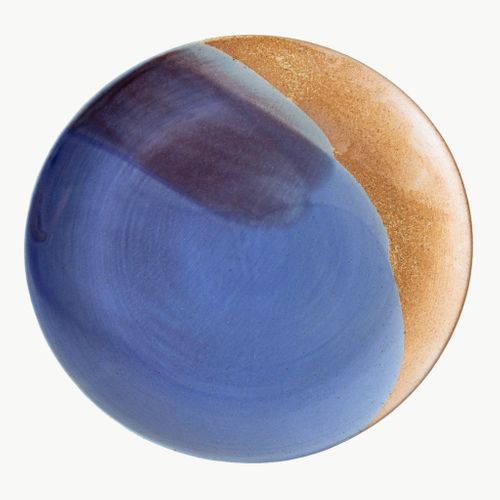 Tavora Dinner Plate, Reactive Salt-glaze - Cobalt Blue