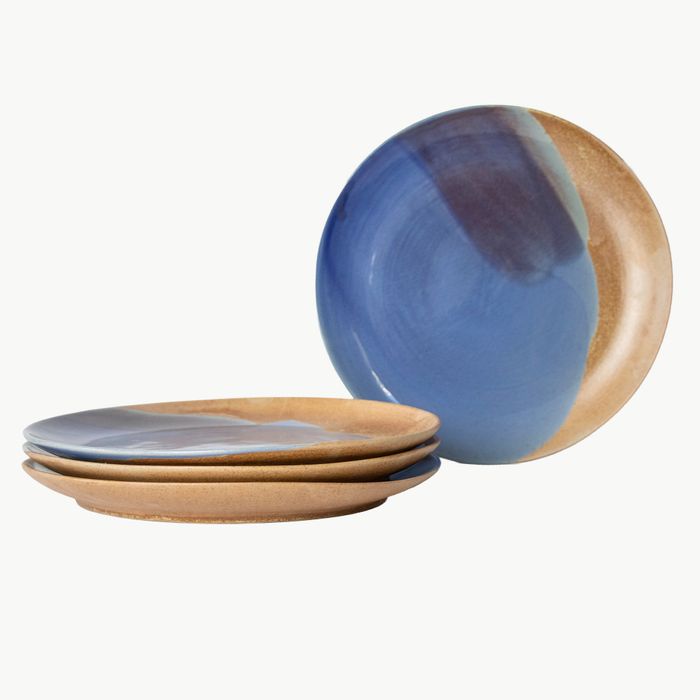 Tavora Dinner Plate, Reactive Salt-glaze - Cobalt Blue
