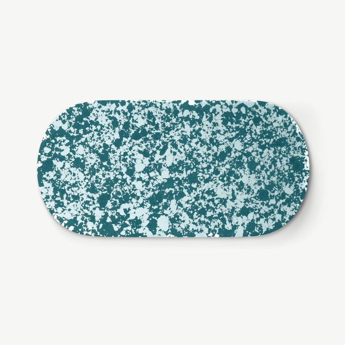 Rock Large Serving Tray, Forest Green and White