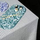 Rock Large Serving Tray, Forest Green and White