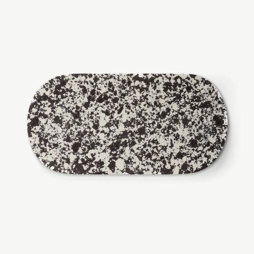 Rock Large Serving Tray, Black and White