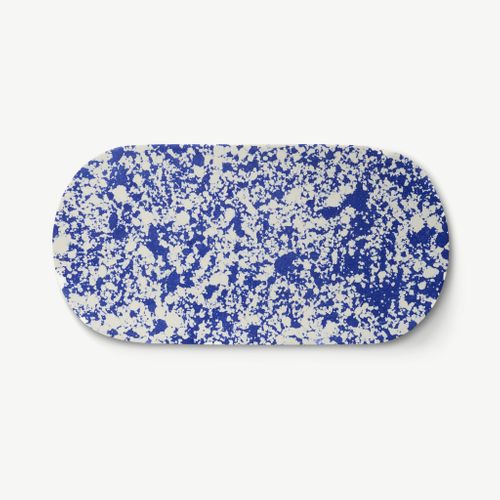 Rock Large Serving Tray, Cobalt Blue and White