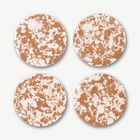 Rock Set of 4 Round Coasters, Caramel and White