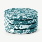 Rock Set of 4 Round Coasters, Forest Green and White
