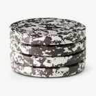Rock Set of 4 Round Coasters, Black and White