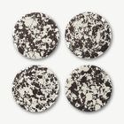 Rock Set of 4 Round Coasters, Black and White