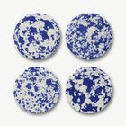 Rock Set of 4 Round Coasters, Cobalt Blue and White