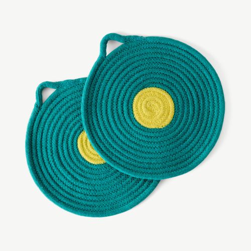 Penn Set of 2 Placemats, Green and Yellow