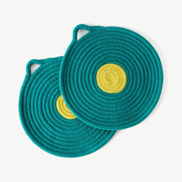 Penn Set of 2 Placemats, Green and Yellow