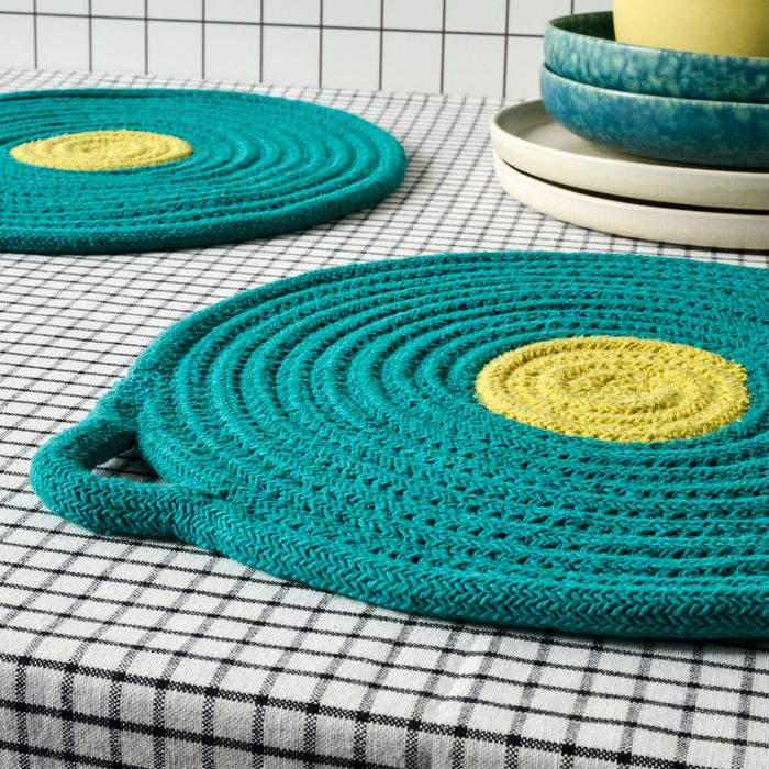Penn Set of 2 Placemats, Green and Yellow