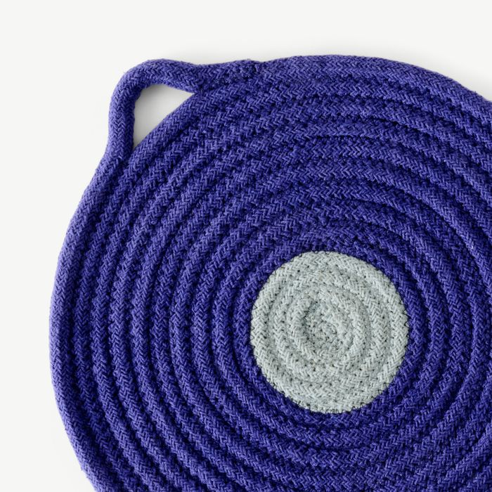 Penn Set of 2 Placemats, Cobalt Blue and Grey