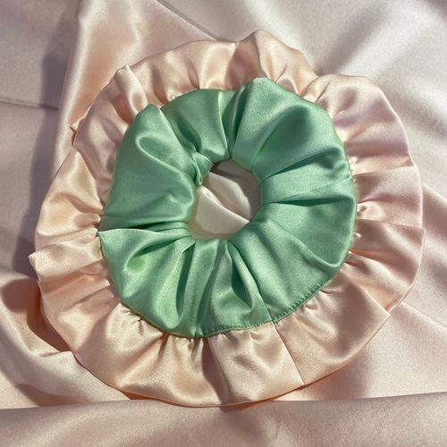 Maisie Double Ruffle Silk Scrunchie
