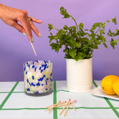 3 Wick Aromatherapy Candles with handblown glass