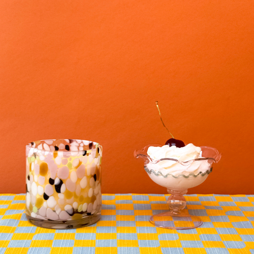 3 Wick Aromatherapy Candles with handblown glass