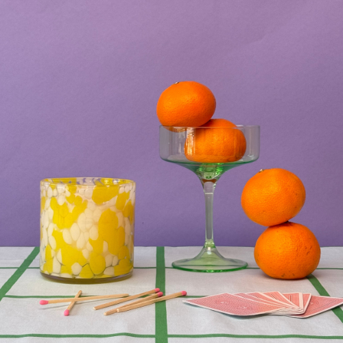 3 Wick Aromatherapy Candles with handblown glass