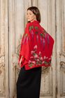 Wisteria & Peony embroidered Short Red Kimono