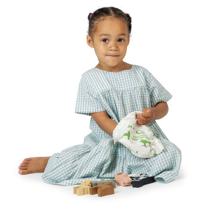 Mentari wooden toy stacking farm animals