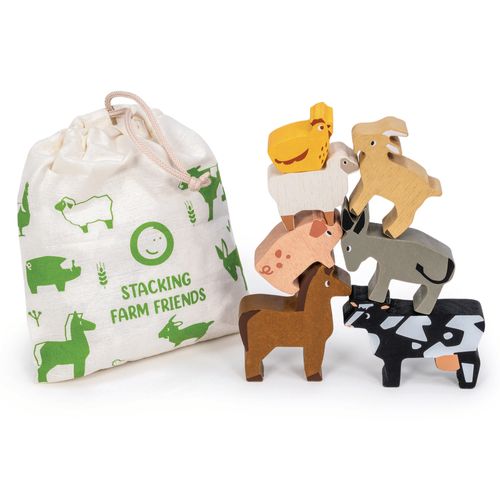 Mentari wooden toy stacking farm animals