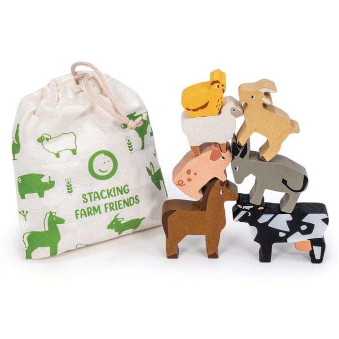 Mentari wooden toy stacking farm animals