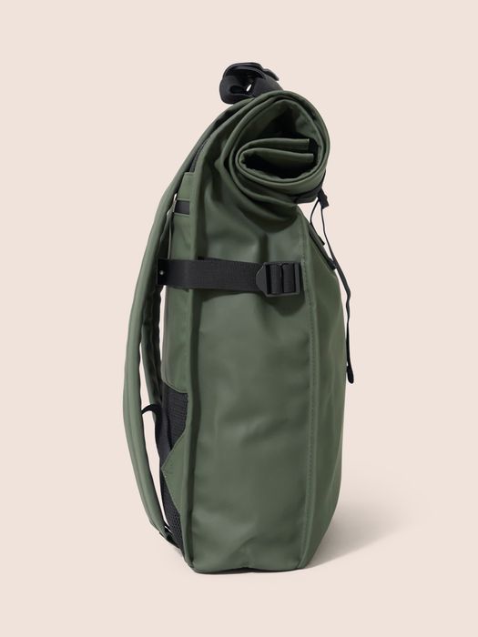 Copenhagen Waterproof Roll Top Backpack in Khaki