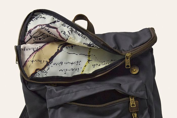 Black Coated Cotton Bali Backpack