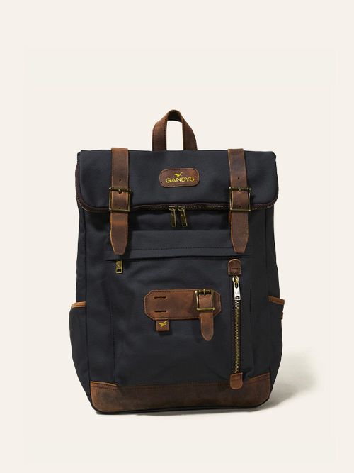 Black Coated Cotton Bali Backpack