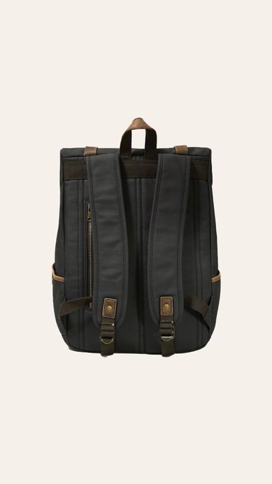 Black Coated Cotton Bali Backpack