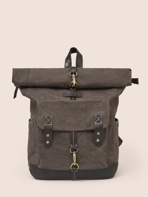 Sri Lanka Waxed Cotton Roll Top Clip Backpack