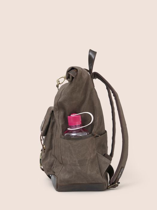 Sri Lanka Waxed Cotton Roll Top Clip Backpack