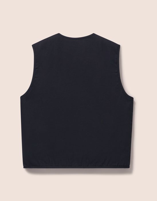 Canyon Printed Fleece Reversible Gilet in Black Print