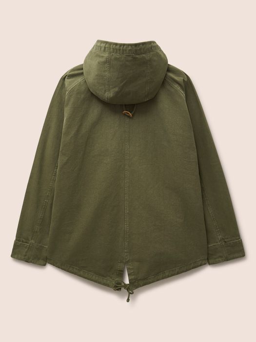 Oslo Cotton Overhead Parka Jacket in Green