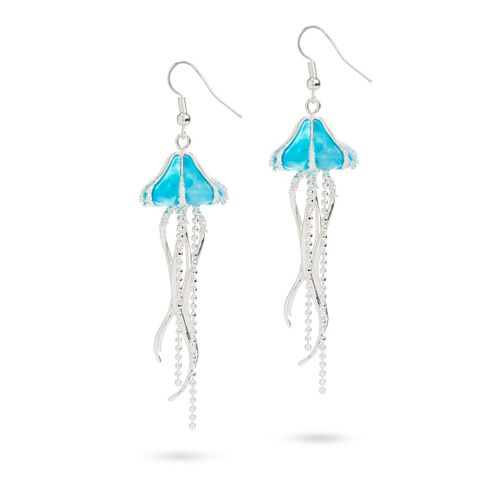 Blue Jellyfish Drop Earrings