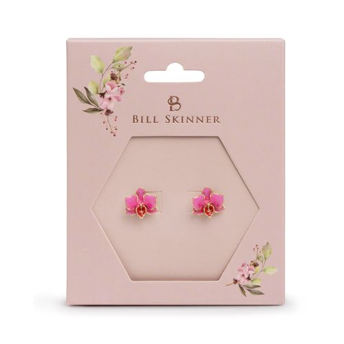 Pink Orchid Stud Earrings