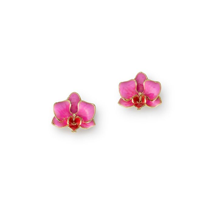 Pink Orchid Stud Earrings