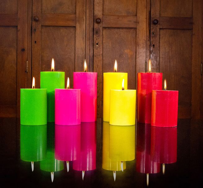 Striped & Solid Pillar Candles