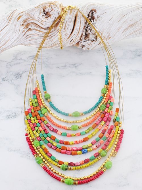 Multi-Strand Beaded Necklace