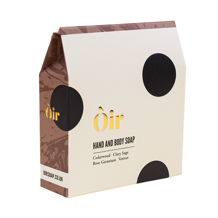 Cedarwood, clary sage, rose geranium, vetiver hand & body soap