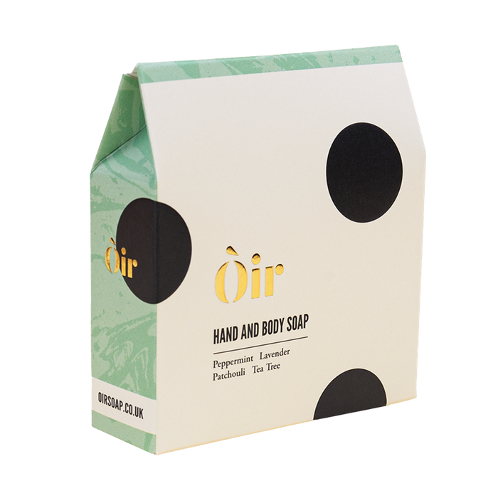 Peppermint, lavender, patchouli, tea tree hand & body soap