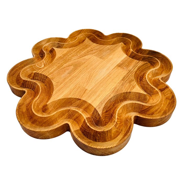 British Handcrafted Flower Oak Sharing Platter