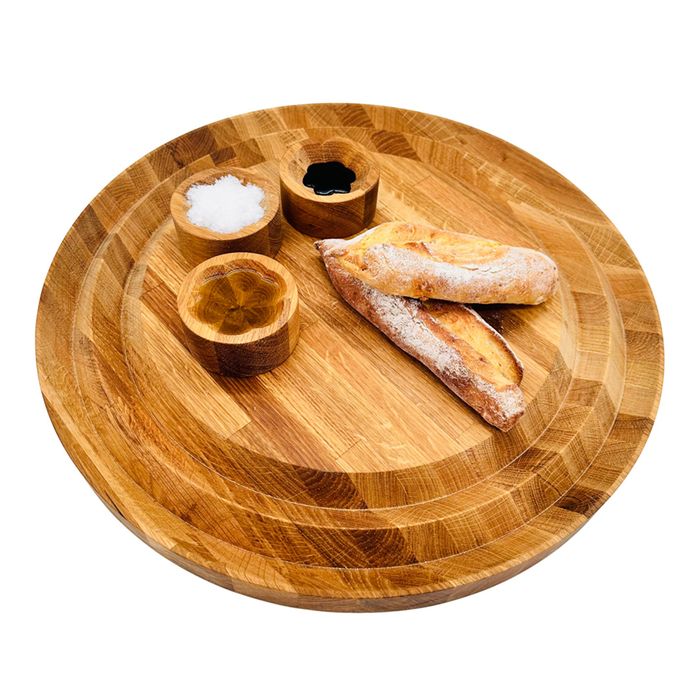 British Handcrafted British Oak Double-Groove Sharing Platter