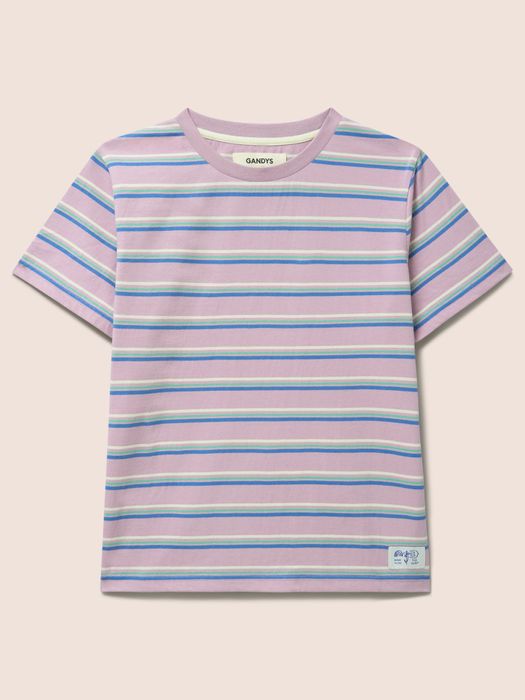 Relaxed Fit Organic Cotton Short Sleeve Stripe T-Shirt