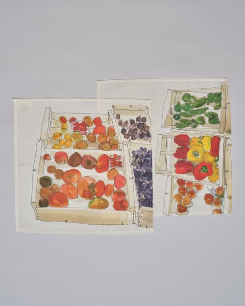 Big Toms, Figs and Grapes & Peaches and Peppers Set of Napkins