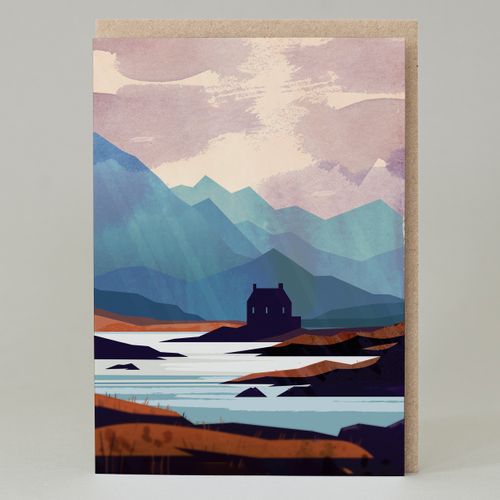 Rain clouds black house Card